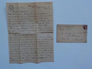 Antique Letter 1890 Atchison Topeka Santa Fe Railroad Co.  Higgins Texas Vtg Usa
