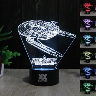 Star Wars Star Trek 3D Lamp Acrylic LED Night Light USB,  Battery Base Xmas Gifts 3
