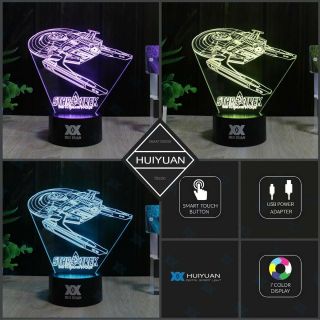 Star Wars Star Trek 3D Lamp Acrylic LED Night Light USB,  Battery Base Xmas Gifts 4