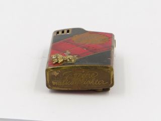 Vintage Supreme Japan Red Black Dog Emblem Musical Lighter 2.  25x1.  25x.  5 