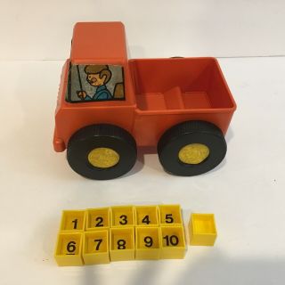 Vintage Tupperware Toy Truck Streetsweeper 10 Number Blocks Tuppertoys