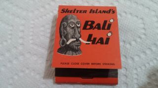 Old Vintage Tiki Matchbook Bali Hai Shelter Island Point Loma San Diego