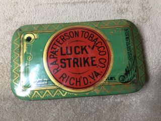 Vintage Lucky Strike Cut Plug Tobacco Tin,  Tax Label