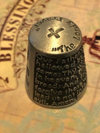 Thimble Pewter The Lords Prayer Gish Marked Colonial Pewter 2