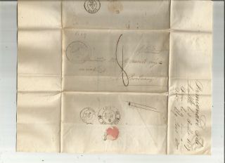 Stampless Folded Letter: 1839 Lamballe,  France