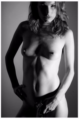 0121 Semi Nude Female Breast Model Fine Art Photograph