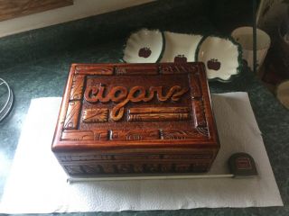 Cigar Box Vintage Wooden And Hand Carved Cigar Box
