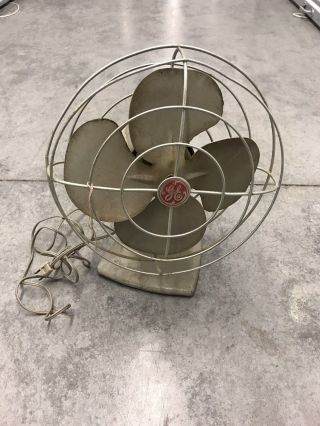 Vintage 1950 Ge General Electric Electric Fan Fiis107 (& Smooth) 120v