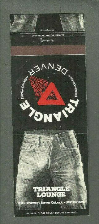 Vintage Triangle Cocktail Lounge Gay Bar Denver Co Matchcover Matchbook Cover