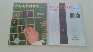 2 Playboy Magazines April & Sept 1958 Felicia Atkins/teri Hope/las Vegas Gambles