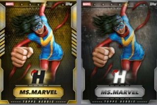 Topps Marvel Collect Digital August Heroic Vip Ms.  Marvel Silver & Gold Motion