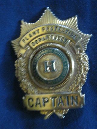 Vintage General Motors Hydra - Matic Division Plant Protection Captain Badge