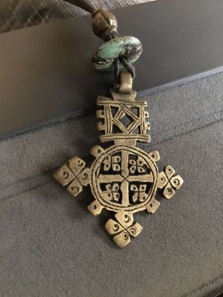 Antique Very Old Ethiopian Coptic Silver Cross 2