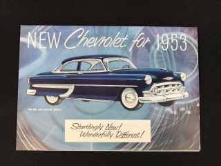 Vtg 1953 Chevrolet Car Dealer Advertising Sales Brochure Fold Out Poster