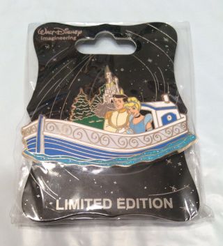 Disney Wdi Cinderella & Prince Storybook Land Canal Boat Pin Limited Le 300