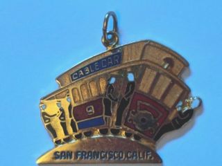 Vintage San Francisco Cable Car Jewelry Pendant Fly United