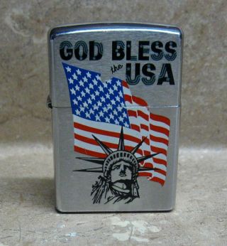 Vintage Zippo Cigarette Lighter American Flag Usa