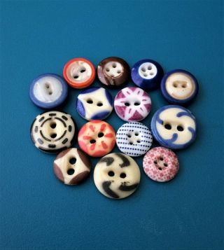 Vintage China Stencil,  Calico,  Ringer Buttons
