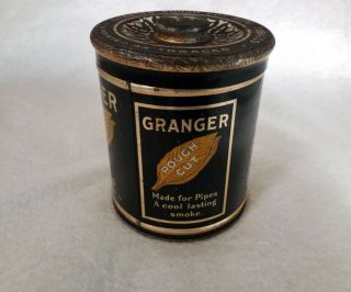 Vintage Granger Rough Cut Pipe Tobacco Round Tin Liggett & Myers Tobacco USA 3