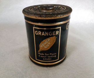 Vintage Granger Rough Cut Pipe Tobacco Round Tin Liggett & Myers Tobacco USA 4