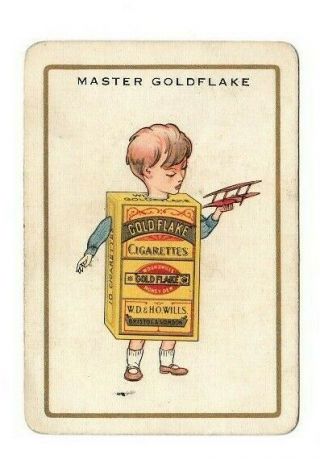 1 Wide Playing Game Swap Card Tobacco Cigarettes Gold Flake Boy & Toy Plane