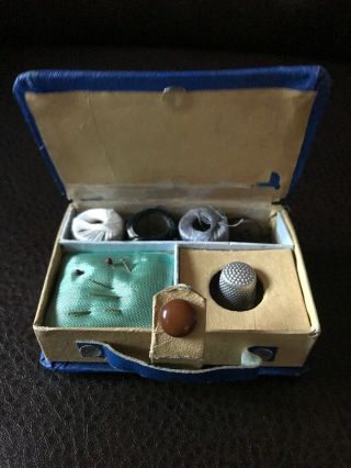 Vintage Miniature Suitcase Luggage Sewing Travel Kit 2