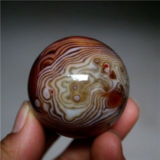 42MM Madagascar Crazy Lace Banded Agate Energy Sphere Ball 3