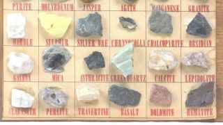 VINTAGE ROCKS AND MINERALS SPECIMENS DISPLAY SET FOR THE STUDY OF EARTH SCIENCE 4