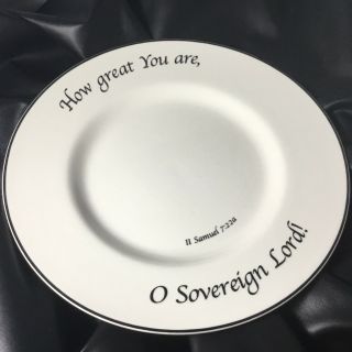 Salad Plate With Scripture Feed On The Word Ii Samuel 7:22a - Porcelain