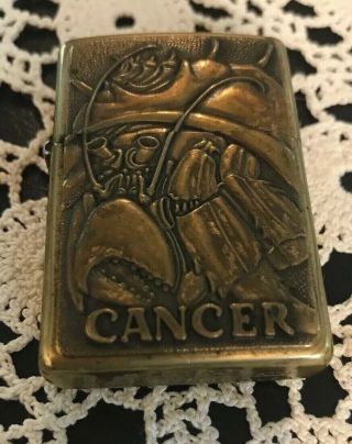 Vintage Zippo Zodiac Cancer Chrome Lighter