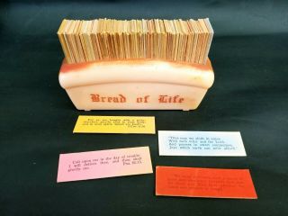 Vintage 1950 Bread Of Life Bible Verses Scripture Cards Cross Publishing Cards