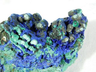A 100 Natural Deep Blue AZURITE Crystal Cluster With Malachite 147gr e 3