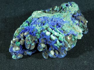 A 100 Natural Deep Blue AZURITE Crystal Cluster With Malachite 147gr e 5