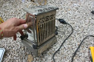 Antique Edison Electric Hotpoint Toaster Cat.  No.  Chrome Drop - Side