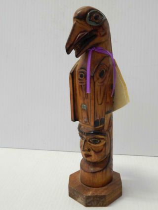 Vintage Alaska Blk Diamond Nw Coast Indian Hand Carved Totem Pole Box Ray Moore