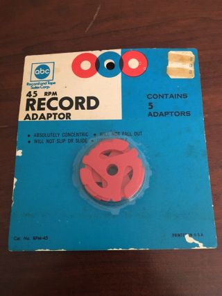 Vintage Abc 5 Piece 45 Rpm Record Adapters
