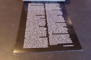 Vintage Roger Waters Amused to Death Song Lyric Book Watching TV Three Wishes 3