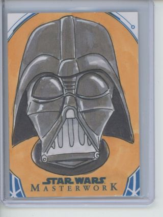 2018 Topps Star Wars Masterwork Darth Vader Sketch 1/1 Marlo Agunos