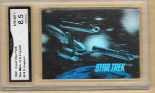 1991 Star Trek 25 Th Anniversary Hologram H1 Enterprise Gma 8.  5 Nm Mt,