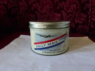 Small Size 25 Cent Daily Mail Tobacco Tin With Lockheed 14 Airplane