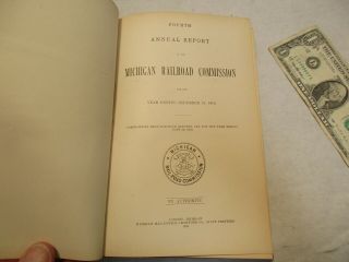 1911 Michigan Railroad Commission Fourth Annual Report Hardback Book good shape 3