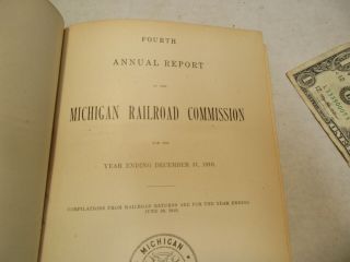1911 Michigan Railroad Commission Fourth Annual Report Hardback Book good shape 4