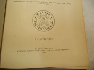 1911 Michigan Railroad Commission Fourth Annual Report Hardback Book good shape 5