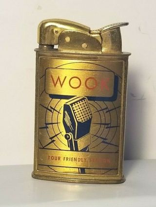 1950s Evans Advertising Cigarette Lighter For Wook Radio Station Washington,  Dc