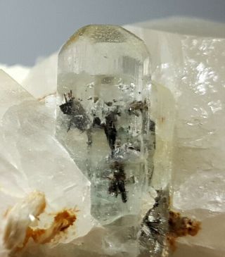 113 Grams Lovely Rare Tantalite In Aquamarine With Quartz Specimen From Pak