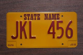Salesman Sample Prototype License Plate - State Name