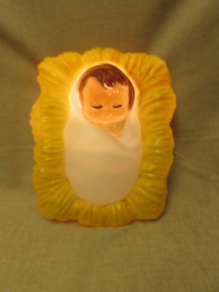 Vintage General Foam Blow Mold Lighted Baby Jesus &