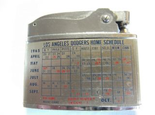 Vintage Flat Advertising Lighter With 1965 Los Angeles Dodgers Home Schedule