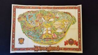 1984 Disneyland Park Map 29.  5 " Tall X 44 " Wide -