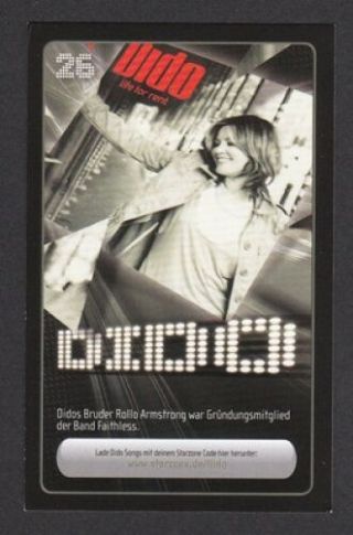 Dido Star Zone Pop Music Card From Germany